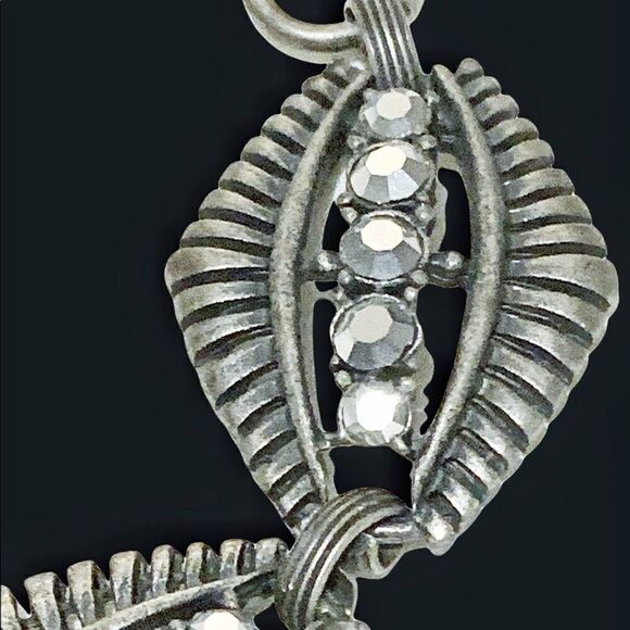 Vintage Banana Bob modernist silver aurum crystal bracelet new old stock 7” - Picture 5 of 9